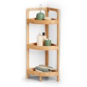 etagere d angle rangement salle de bains bois bambou naturel zeller