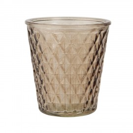 Photophore bougeoir verre ciselé IB Laursen ambre