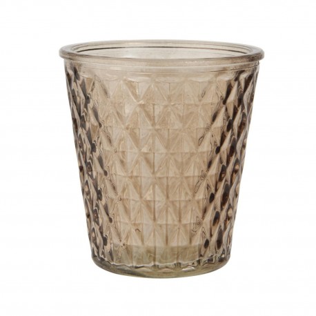 Photophore bougeoir verre ciselé IB Laursen ambre