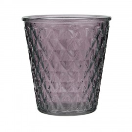 bougeoir photophore verre  relief IB Laursen aubergine