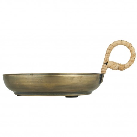 bougeoir avec poignee metal laiton dore bougie cylindre ib laursen