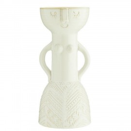 madam stoltz vase sculpture femme gres blanc