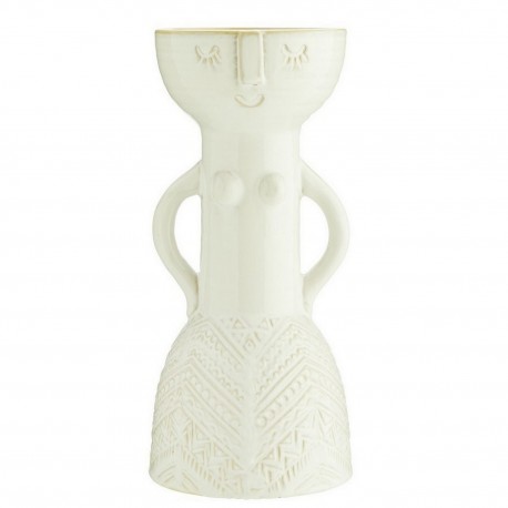 madam stoltz vase sculpture femme gres blanc