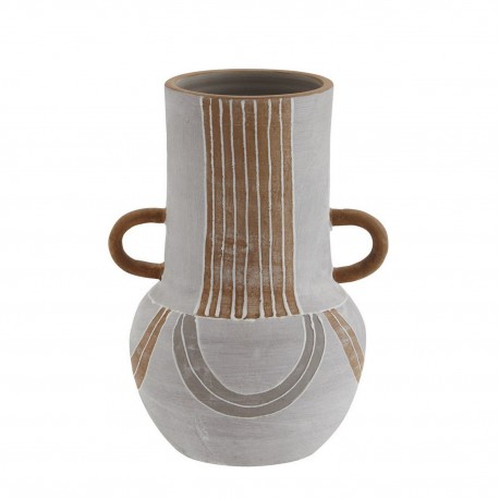 madam stoltz vase terre cuite peint motif style antique