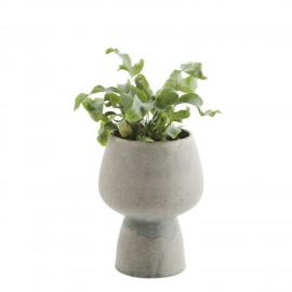 madam stoltz cache pot sur pied gobelet gres gris