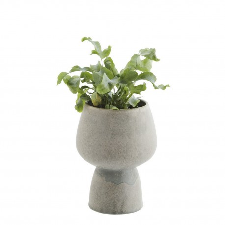 madam stoltz cache pot sur pied gobelet gres gris