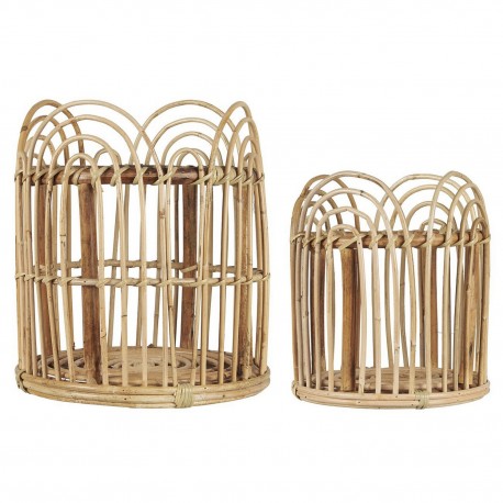 ib laursen panier rotin elegant chic tresse ajoure large arches set de 2