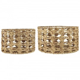 Panier rond décoratif tressage ajouré IB Laursen (set de 2)