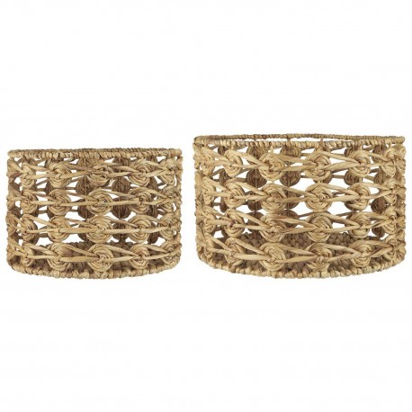 Panier rond décoratif tressage ajouré IB Laursen (set de 2)