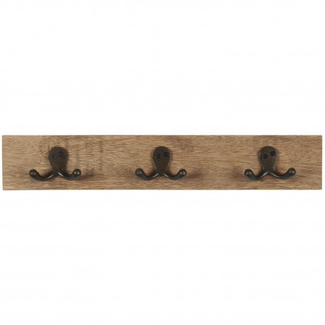 portemanteau mural rustique bois metal noir ib laursen
