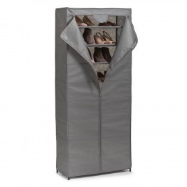 Meuble armoire rangement à chaussures en tissu gris 7 étagères Zeller