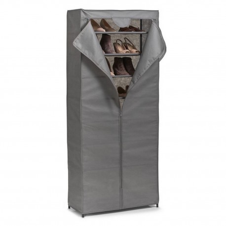 Meuble armoire rangement à chaussures en tissu gris 7 étagères Zeller