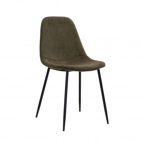 house doctor found chaise tissu velours cotele vert