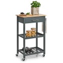 desserte cuisine bois gris bambou multi rangement zeller