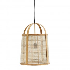 grande suspension lanterne bambou toile de lin madam stoltz