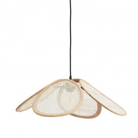 Suspension rétro pétales rotin lin Madam Stoltz