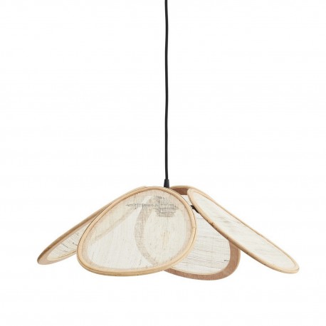 Suspension rétro pétales rotin lin Madam Stoltz