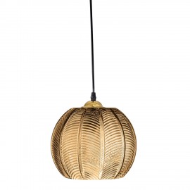 suspension verre art deco marron ambra bloomingville adar