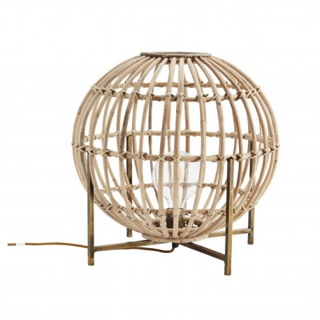 Lampe à poser ronde bambou Madame Stoltz