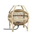 Petite lampe de table style lanterne rotin tressé Madam Stoltz