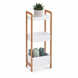 Étagère à poser rangement salle de bains 3 tablettes bois blanc Zeller