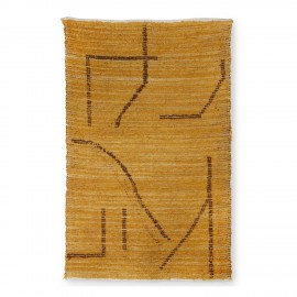 hk living tapis coton recycle style retro vintage jaune ocre