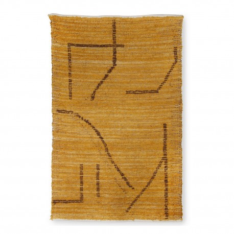 hk living tapis coton recycle style retro vintage jaune ocre