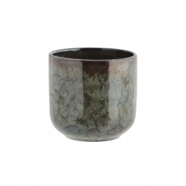 madam stoltz mug a cafe gres emaille vert fonce poterie