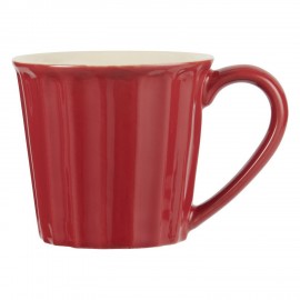 Tasse mug grès côtelé IB Laursen Mynte rouge