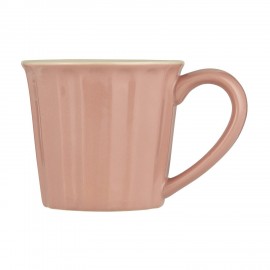 tasse a cafe avec poignee gres strie cotele ib laursen rose corail
