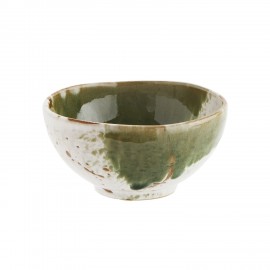 bol artisanal gres emaille vert blanc madam stoltz