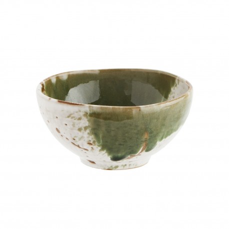 bol artisanal gres emaille vert blanc madam stoltz