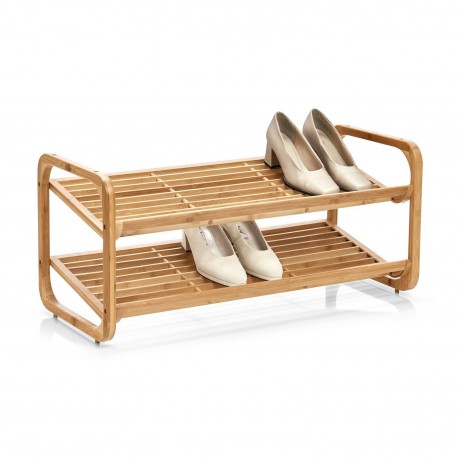 etagere rangement chaussures empilable bois bambou zeller