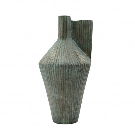 Vase sculptural alu strié patiné House Doctor Cleo
