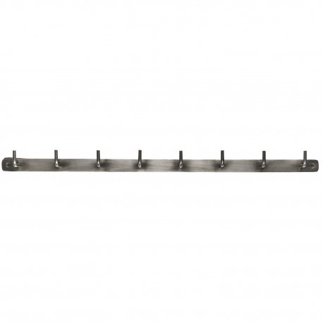 portemanteau mural barre fine metal brut argent gris vintage