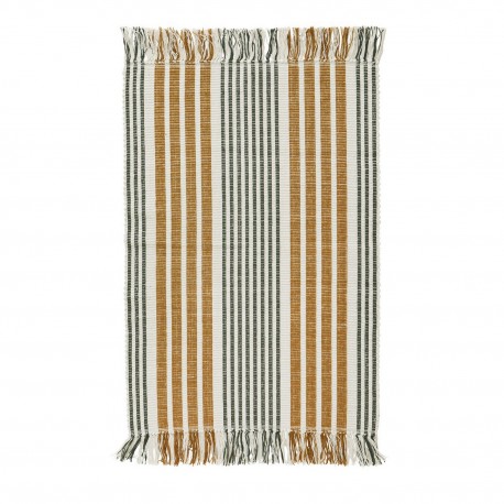 tapis de bain jaune moutarde raye coton antiderapant madam stoltz