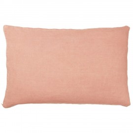 ib laursen housse de coussin rectangulaire lin uni rose poudre