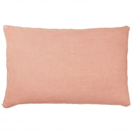 ib laursen housse de coussin rectangulaire lin uni rose poudre