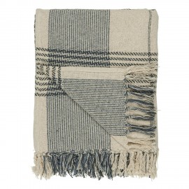 ib laursen plaid coton grands carreaux ecru bleu