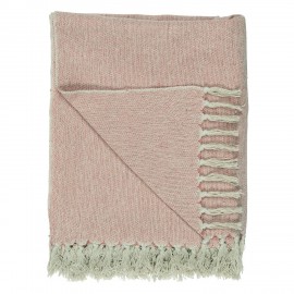 plaid rose pale coton ib laursen 160 x 130 cm