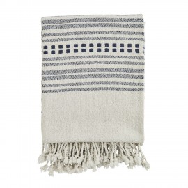 madam stoltz plaid coton recycle coton motif raye bleu blanc