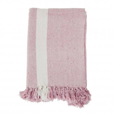 madam stoltz plaid coton rose rayures franges