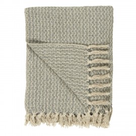 ib laursen plaid coton franges bleu clair poudre