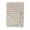 plaid coton rayures blanc ecru mauve franges ib laursen