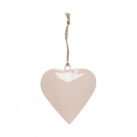 ib laursen decoration de sapin coeur metal rose pastel jute