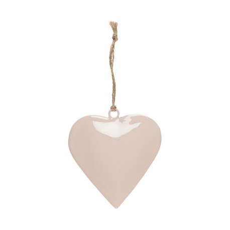 ib laursen decoration de sapin coeur metal rose pastel jute