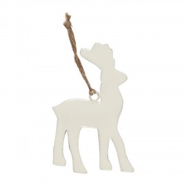 Décoration de sapin renne métal IB Laursen blanc