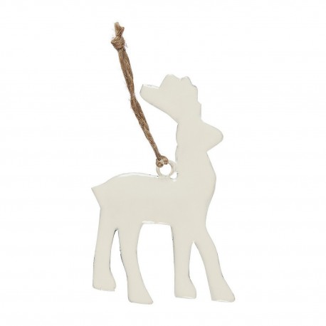 Décoration de sapin renne métal IB Laursen blanc