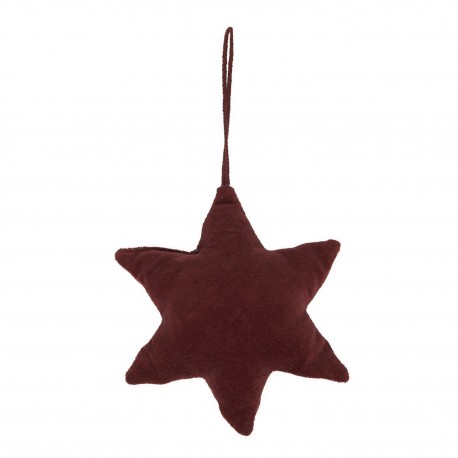 ib laursen etoile en velours decoration de sapin rouge bordeaux