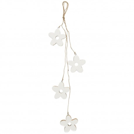 fleurs sculptees en bois decoratives a suspendre blanche ib laursen